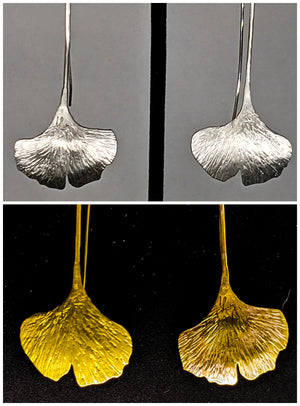 Ginkgo Leaf Earrings and Pendant