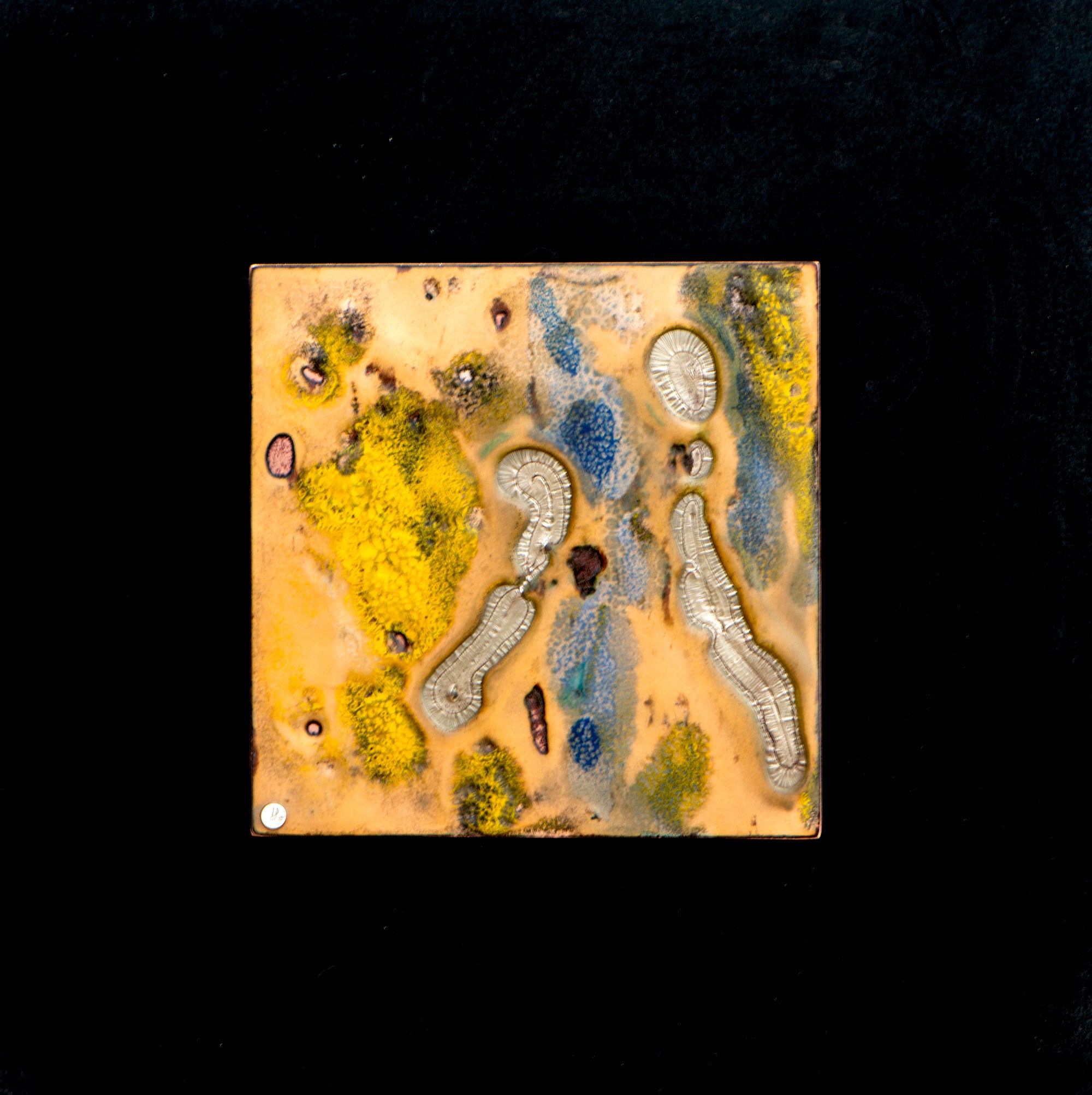 Conversations,  Enamel on copper panel with eutectic fired fine silver