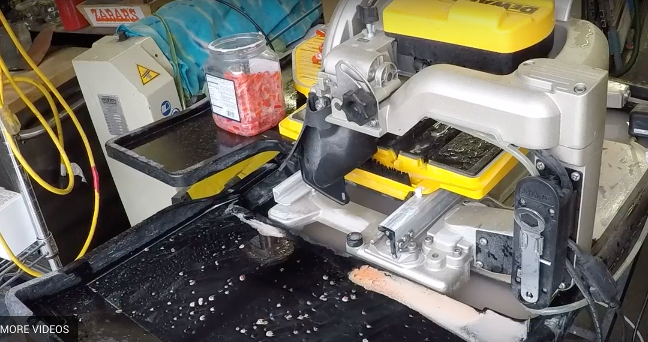 Cleaning a Wet Tile Saw (Dewalt) after cutting Glass.