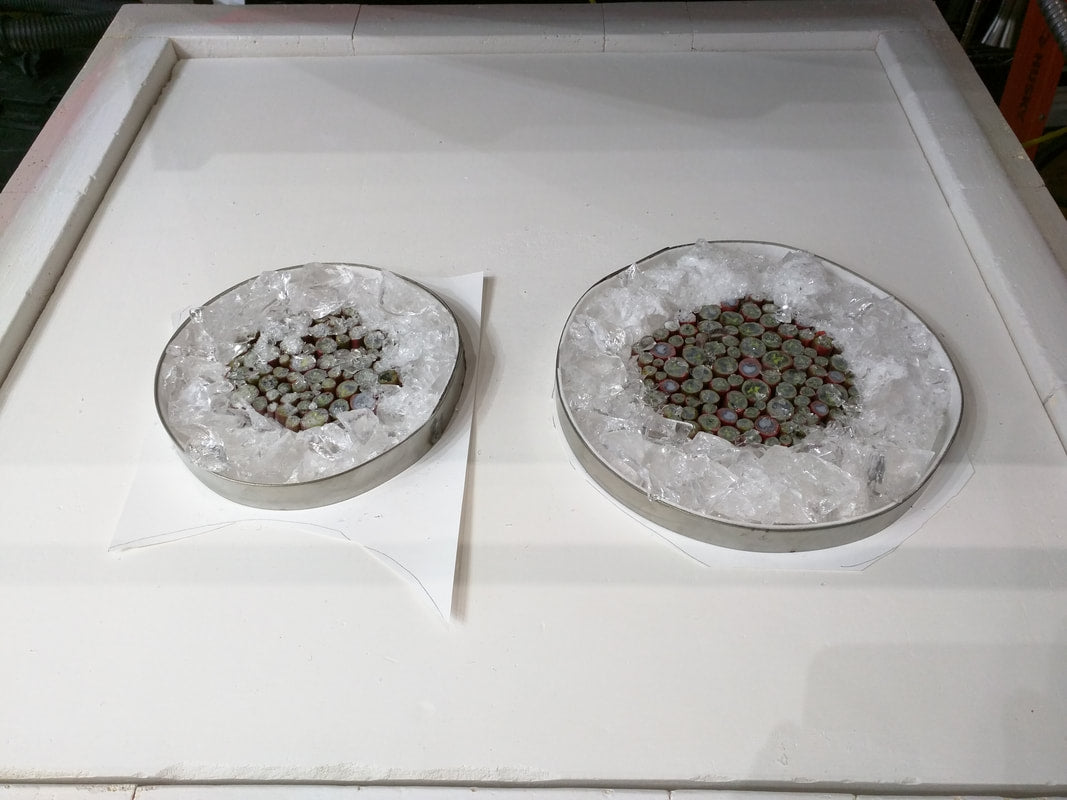 Making a Drop ring Murrine fused glass Vase