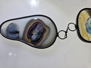 Quiet Bloom  One-of-a-Kind Glass Chain Hanging Sculpture
