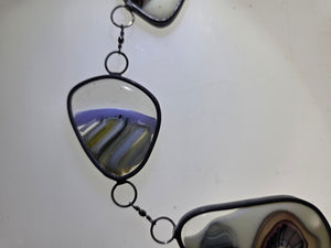 Quiet Bloom  One-of-a-Kind Glass Chain Hanging Sculpture