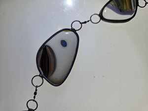 Quiet Bloom  One-of-a-Kind Glass Chain Hanging Sculpture