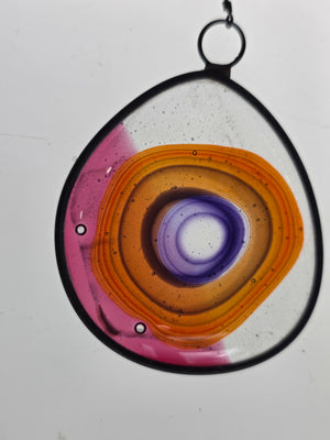 Tidal Axis  One-of-a-Kind Glass Chain Hanging Sculpture