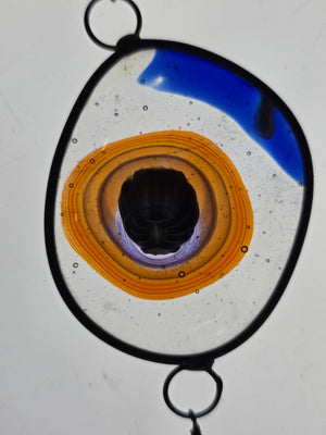 Tidal Axis  One-of-a-Kind Glass Chain Hanging Sculpture