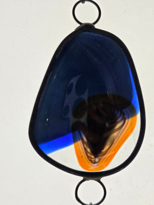 Tidal Axis  One-of-a-Kind Glass Chain Hanging Sculpture