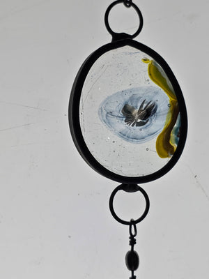 Verdant Interval  One-of-a-Kind Glass Chain Hanging Sculpture