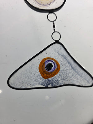 Amber Signal  One-of-a-Kind Glass Chain Hanging Sculpture