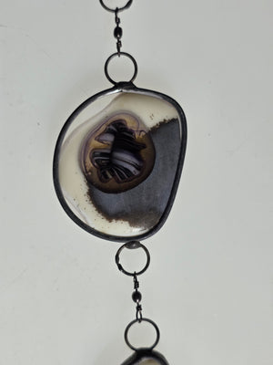 Nocturne Study  One-of-a-Kind Glass Chain Hanging Sculpture