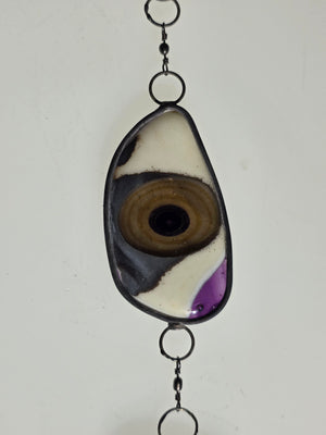 Nocturne Study  One-of-a-Kind Glass Chain Hanging Sculpture