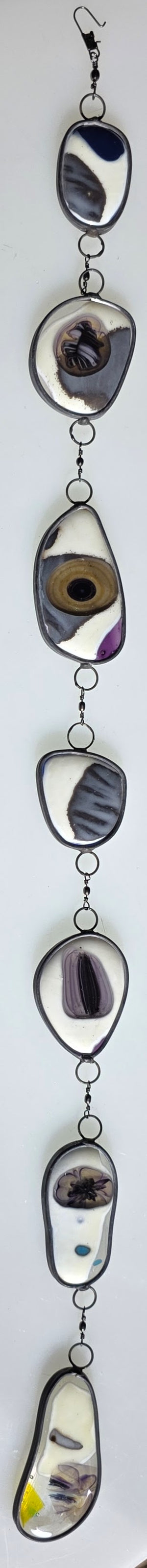 Nocturne Study  One-of-a-Kind Glass Chain Hanging Sculpture