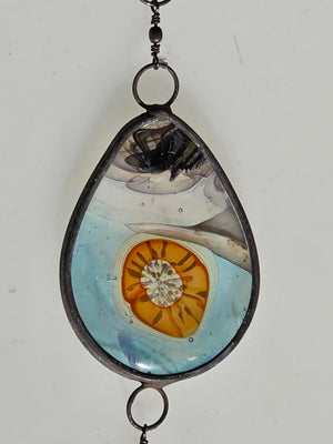 Quiet Constellation  One-of-a-Kind Glass Chain Hanging Sculpture