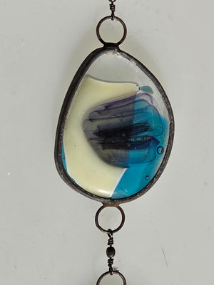 Quiet Constellation  One-of-a-Kind Glass Chain Hanging Sculpture