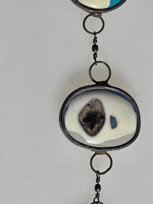 Quiet Constellation  One-of-a-Kind Glass Chain Hanging Sculpture