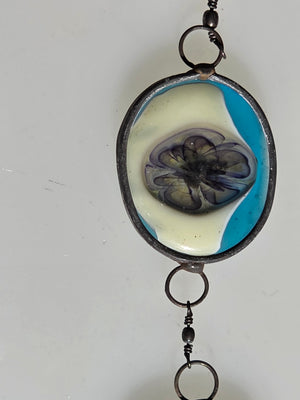 Quiet Constellation  One-of-a-Kind Glass Chain Hanging Sculpture