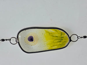 Chartreuse Passage  One-of-a-Kind Glass Chain Hanging Sculpture