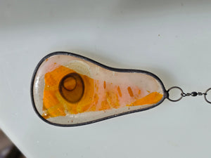 Ember Sequence  One-of-a-Kind Glass Chain Hanging Sculpture