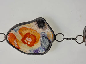 Ember Sequence  One-of-a-Kind Glass Chain Hanging Sculpture