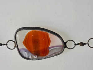 Ember Sequence  One-of-a-Kind Glass Chain Hanging Sculpture