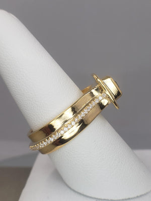 18K Gold Ring with Tourmaline and Diamonds