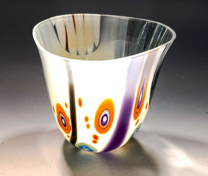 Hand formed Vessel with murrine and color 