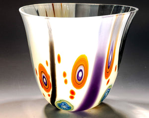 Drop Ring Vessel with Murrine and color