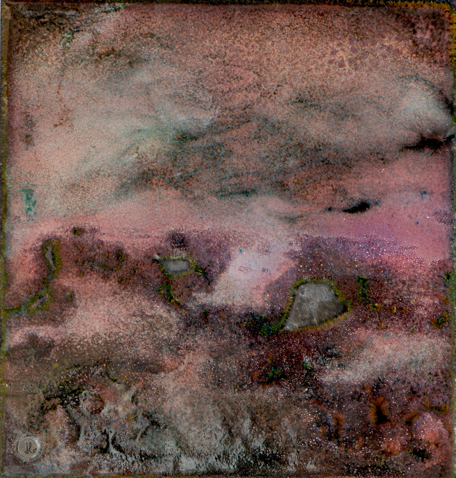 A storm is brewing  6 x 6 enamel panels