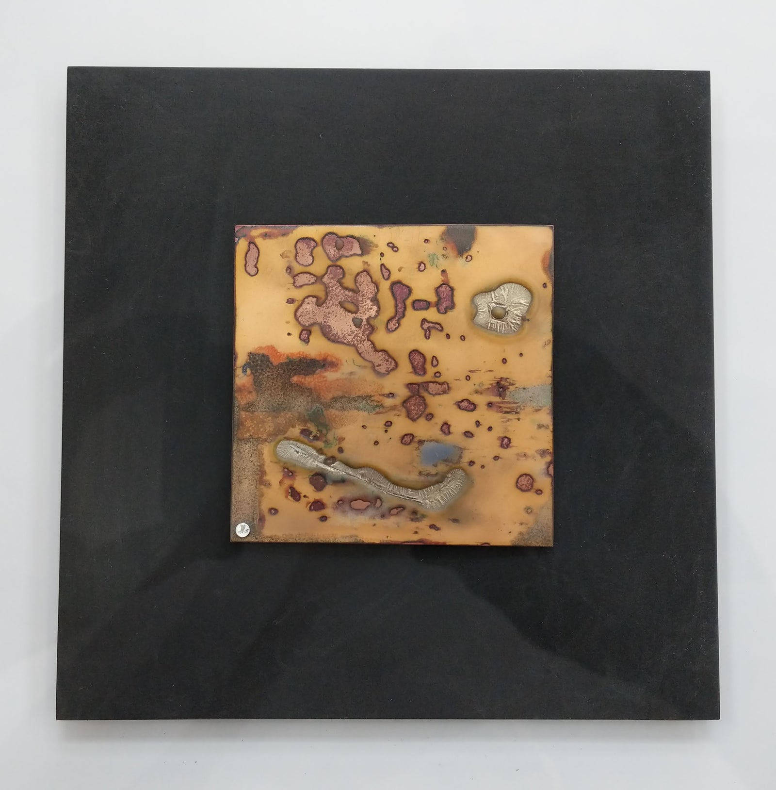 A Rainy Day,  Enamel on copper panel with eutectic fired fine silver