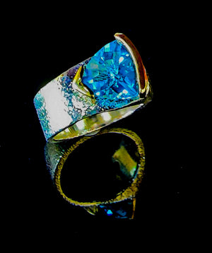 Eccentric Blue Topaz Ring