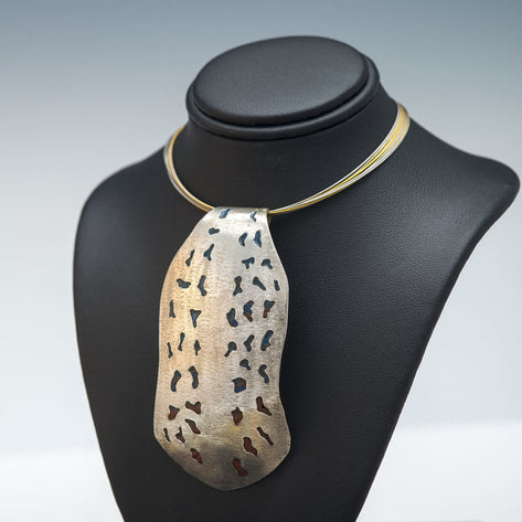 Swiss Cheese Plique-à-jour pendant